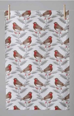 Robin and Holly - Tea Towel - Thornback and Peel